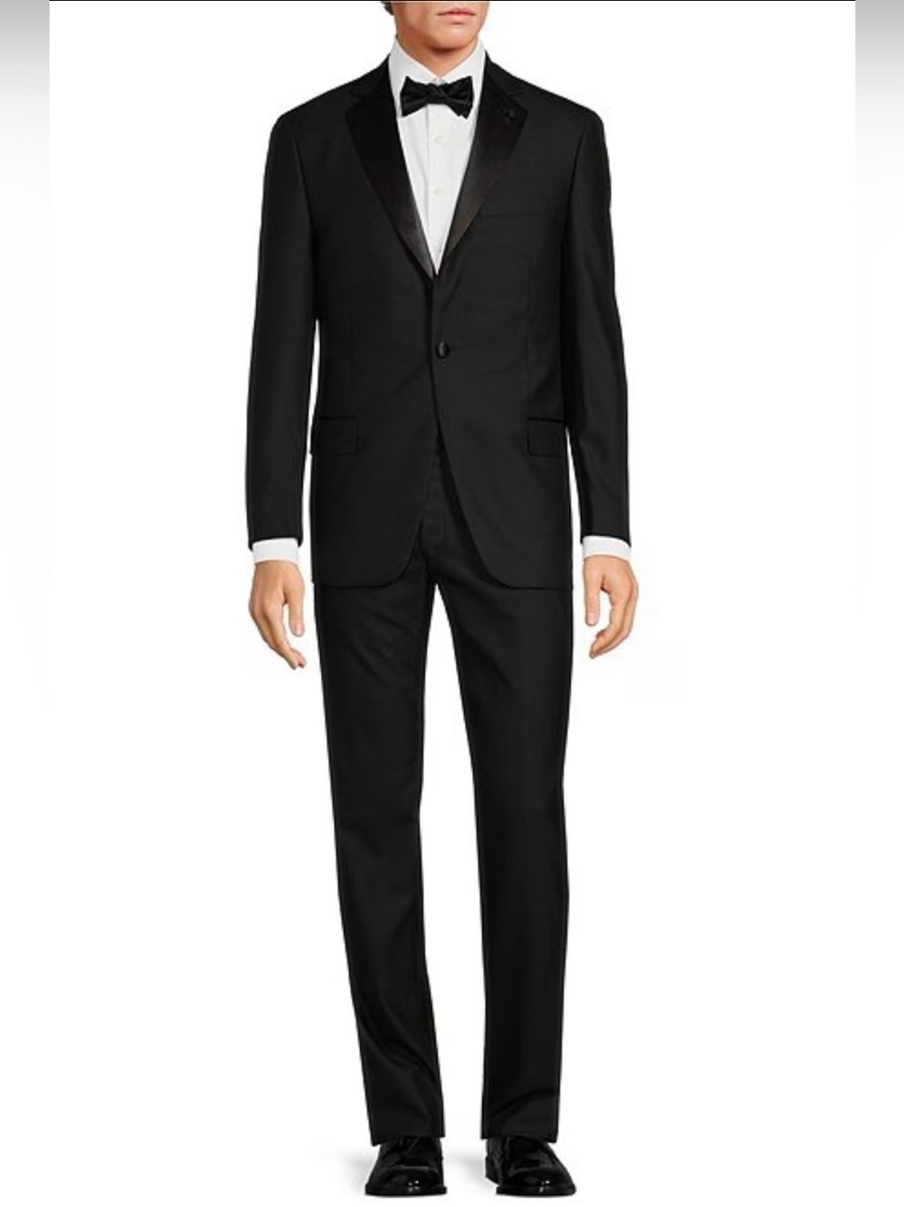 NEW* Hart Schaffner Marx Tuxedo 44R Blazer 37/29 Pants Black Satin Stripe Suit